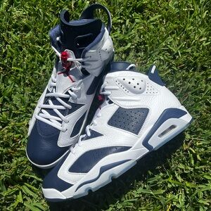 CLEAN Air Jordan 6 size 12 Womens Olympic 2024 Blue shoes